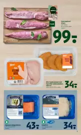 Coop 365 tilbudsavis uge 42 Side 5: Glyngøre fiskefars med hvidfisk €34,00, Coop mørbrad af gris €99,00