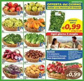 Volantino DEM Pagina 9: Lattuga Romana €1,79, Broccoletti Siciliani €1,69