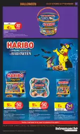 Catalogue Intermarché Contact page 17: HARIBO MÉGA-FÊTE SURPRISE €2,94, HARIBO BOITE DE BONBONS HALLOWEEN €5,35