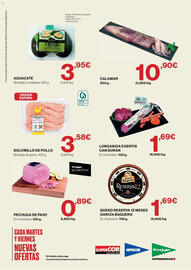 Catálogo Hipercor Página 2: Solomillo de pollo €3,58, Calamar €10,90