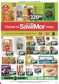 Spar catalogue Page 1: Cuddlers Gold Diapers Assorted €148,99, SaveMor Multi-Purpose Soap €24,00