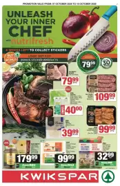 KwikSpar catalogue Page 1: SPAR Tender & Tasty Chicken Skewered Wings €99,99, Your Butcher By SPAR Grabouw Boerewors €109,99