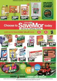 Spar Savemor catalogue week 42 Page 1: Nyama Choma Braaiwors €69,99, Sunlight Dishwashing Liquid Refill €24,99
