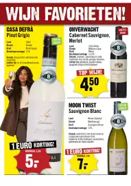 Dirck 3 folder week 42 Pagina 2: Onverwacht Cabernet Sauvignon Merlot €4,50, Moon twist sauvignon blanc €7,00