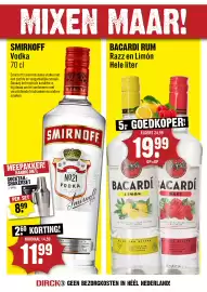 Dirck 3 folder week 42 Pagina 7: Bacardi Razz en Limón €19,99, Smirnoff Vodka €11,99