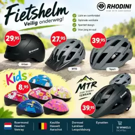 ITEK folder Pagina 5: Fietshelm 29,95 Veilig onderweg! RHODINI 27,95 Licht en comfortabel Optimale ventilatie Sportief