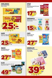 Nelins reklamblad vecka 42 Sida 18: Marabou chokladkaka €25,00, Olw snacks €27,95