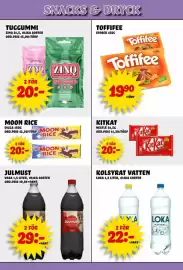 Nelins reklamblad vecka 42 Sida 14: Loka kolsyrat vatten €22,00, Toffifee €19,90