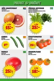 Nelins reklamblad vecka 42 Sida 4: Kvisttomater €25,00, Gurka €850,00