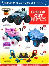 Toymate catalogue Page 39: Monster Jam RC 1:15 Sparkle Smash €69,00, Monster Jam RC Chomping Megalodon €59,00