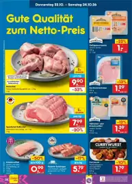 Netto Marken-Discount DE folder week 43 Pagina 52: Kaninchen €9,90, Spanferkel-Rollbraten €7,99