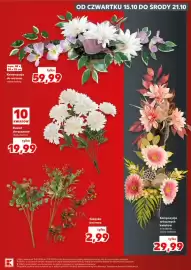 Kaufland gazetka tydzień 42 Strona 19: Kompozycja sztucznych kwiatów w wazonie €29,99, Bukiet chryzantem 10 kwiatów €19,99