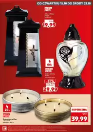 Kaufland gazetka tydzień 42 Strona 9: 20h wys. 9 cm śr. 24 cm Znicz otwarty Misa z 3 knotami, gramatura 1200 g OD CZWARTKU