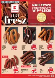 Kaufland gazetka tydzień 42 Strona 22: Duda Kiełbasa Mnicha €2,99, Dobrowolscy Kiełbasa wiejska z Wadowic €2,99