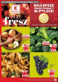 Kaufland gazetka tydzień 42 Strona 58: Winogrona ciemne luzem €4,99, K-Stąd Takie Dobre Polski brokuł €3,89