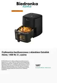 Biedronka gazetka Strona 3: Frytkownica beztłuszczowa z okienkiem Extralink Home, 1400 W, 5 l, czarna €169,00