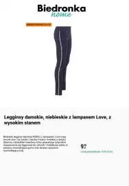 Biedronka gazetka Strona 7: Legginsy damskie, niebieskie z lampasem Love, z wysokim stanem €9,99