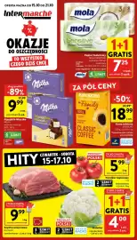 Intermarche gazetka tydzień 42 Strona 1: Papier toaletowy MOLA SENSITIVE €7,25, Alpejskie Mleczko MILKA €9,99