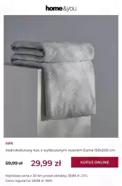 Home&You gazetka tydzień 42 Strona 2: Jednokolorowy koc z wytłoczonym wzorem Esme 150x200 cm home & you €29,99