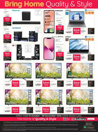 Bradlows catalogue Page 8: Hisense 50" UHD Smart TV €5.999,95, Hisense 65" UHD 4K TV €9.499,95