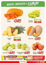 Folleto Soriana Híper Página 2: Uva blanca sin semilla €78,80, Papaya €34,80