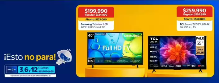 Catálogo Lider Página 3: Samsung - televisor led 40 full hd smart tv €199.990,00