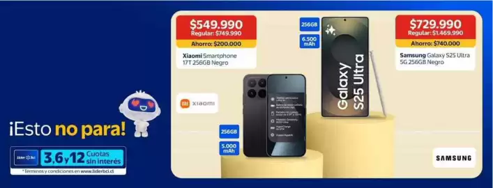 Catálogo Lider Página 5: Samsung - galaxy s25 ultra 5g 256gb negro €729.990,00