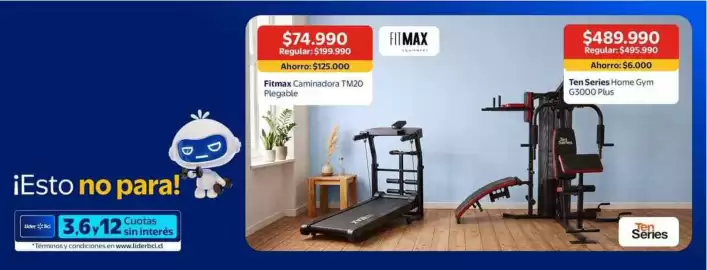 Catálogo Lider Página 8: Home gym g3000 plus €489.990,00, Fitmax cominadora tm20 plegable €125.000,00