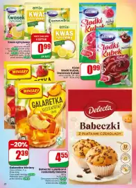 Dino gazetka tydzień 42 Strona 22: Kisiel Słodki Kubek, Owocowy Kubek €0,99, Babeczki z płatkami czekolady Delecta €4,55
