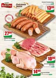 Dino gazetka tydzień 42 Strona 36: Kiełbasa Rydzyńska €27,99, Boczek wieprzowy bez kości €10,99