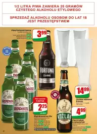 Dino gazetka tydzień 42 Strona 50: Piwo Browarne Pils €2,25, Piwo Fortuna Czarne €3,99