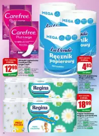 Dino gazetka tydzień 42 Strona 72: Papier toaletowy Regina Rumiankowy €18,99, Ręcznik papierowy Mega Lavenda €4,85