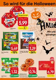 Spar Flugblatt woche 42 Seite 10: Mars Mixed Minis €5,49, Snickers, Twix, Bounty oder Milky Way Minis €3,29