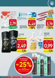 Spar Flugblatt woche 42 Seite 15: Axe Duschgel €2,49, Beauty Kiss Cremeseife €0,99