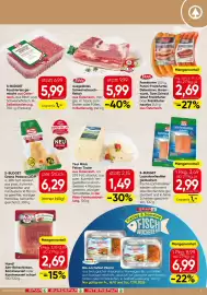 Spar Flugblatt woche 42 Seite 5: S-Budget Lachsforellenfilet geräuchert €2,99, S-Budget Grana Padano D.O.P. €6,29
