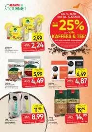 SPAR Gourmet Flugblatt woche 42 Seite 2: Willi Dungl Bio-Tees €2,99, Jacobs Tassimo Kaffeekapseln €5,99