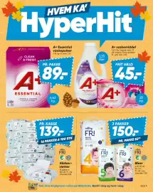 Bilka tilbudsavis uge 42 Side 9: A+ vaskemiddel (flydende / kapsler) €45,00, Salling FRI vådservietter €139,00