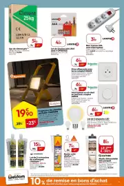 Catalogue Weldom page 5: YONKERS Projecteur de chantier portable €19,90, Lexman piles AAA LR03 €4,59