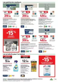 Catalogue Leroy Merlin page 13: Ripolin Peinture intérieure satin €39,90, Dulux Valentine Crème de Couleur €39,90