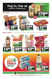 KwikSpar catalogue Page 2: Kellogg's Instant Noodles Assorted €57,00, Bakers Blue Label Marie Biscuits Assorted €36,00