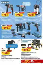 Castorama gazetka Strona 17: Zestaw elektronarzędzi 18 V DEWALT €1.898,00, Kompresor tłokowy HL 425-100V €1.198,00