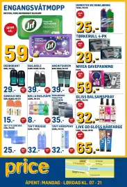 Price Lagerbutikk kundeavis Side 4: Cleanos rengjørings-tabletter €35,00, Bella dusjsåpe €8,00