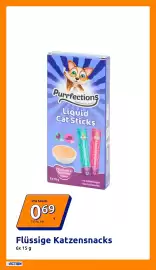 Action Prospekt woche 42 Seite 7: Purrfections Delicious Cat Treats Liquid Cat Sticks 3x 3x Purrfection Purrfections Cat