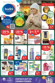 Budni Prospekt Seite 1: Dove Duschgel €1,99, Claro Classic oder Multi Spülmittel-Tabs €6,99