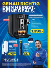 Euronics Prospekt Seite 1: Oral-B iO Series 5 Elektrische Zahnbürste €79,99, Jura E10 (EA) Kaffe vollautomat €1.399,00