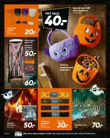 Bilka tilbudsavis uge 42 Side 8: Bordløber €30,00, Halloween vinglas €20,00