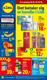 Lidl tilbudsavis uge 43 Side 1: Milbona XXL High Protein drik €20,00, Lambi kitchen roll or toilet paper €18,00