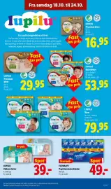 Lidl tilbudsavis uge 43 Side 10: Lupilu Buksebleer €53,95, Floralys papirlommetørklæder €49,00
