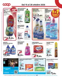 Volantino Coop Pagina 16: Additivo per bucato Napisan €11,90, Smacchiatore per bucato gel Vanish €6,59