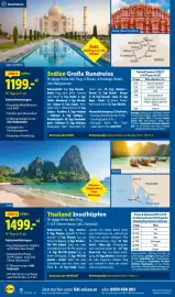 Lidl Reisen Prospekt Seite 18: Thailand Inselhüpfen €1.499,00, Indien Große Rundreise €1.199,00